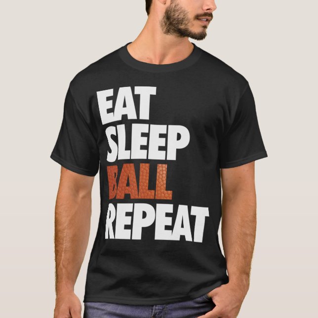 Eat Sleep Basketball Repeat T-Shirt (Front)