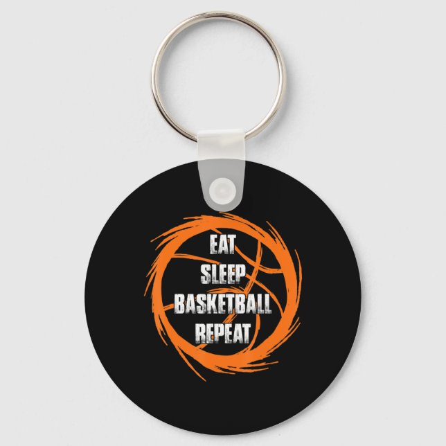 Eat Sleep Basketball Repeat Team Player Coach  Key Ring (Front)