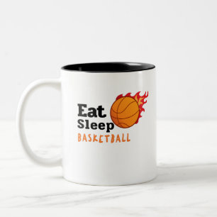Eat Sleep Basketball Two-Tone Coffee Mug