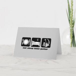 eat sleep bass guitar card