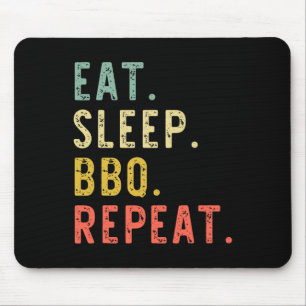 Eat Sleep Bbq Repeat Rbecue Rbeque Funny Vintage Mouse Pad