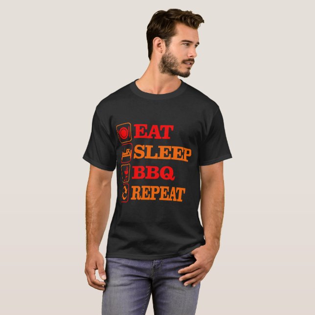Eat Sleep Bbq Repeat Tshirt (Front Full)
