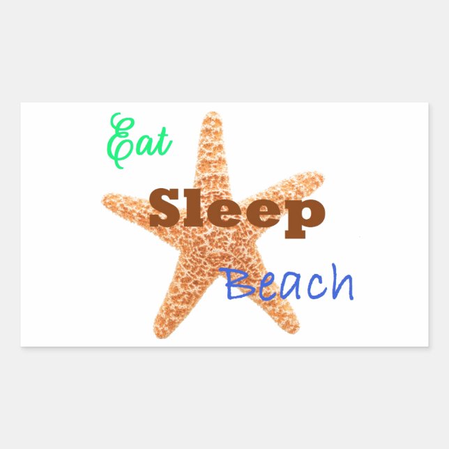 Eat Sleep Beach - Rectangle Sticker (Front)