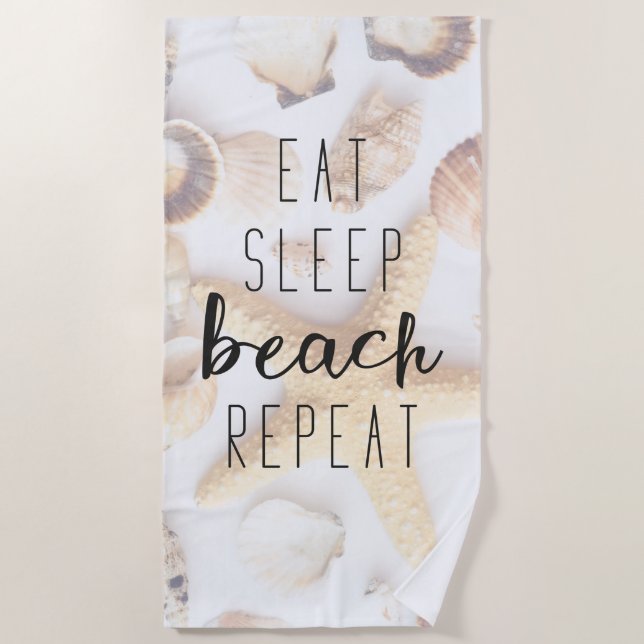 Eat Sleep Beach Repeat Towel (Front)