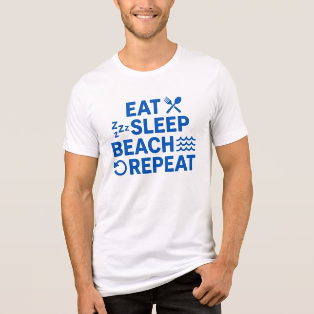 Eat Sleep Beach Repeat Tri-Blend Shirt (Front)