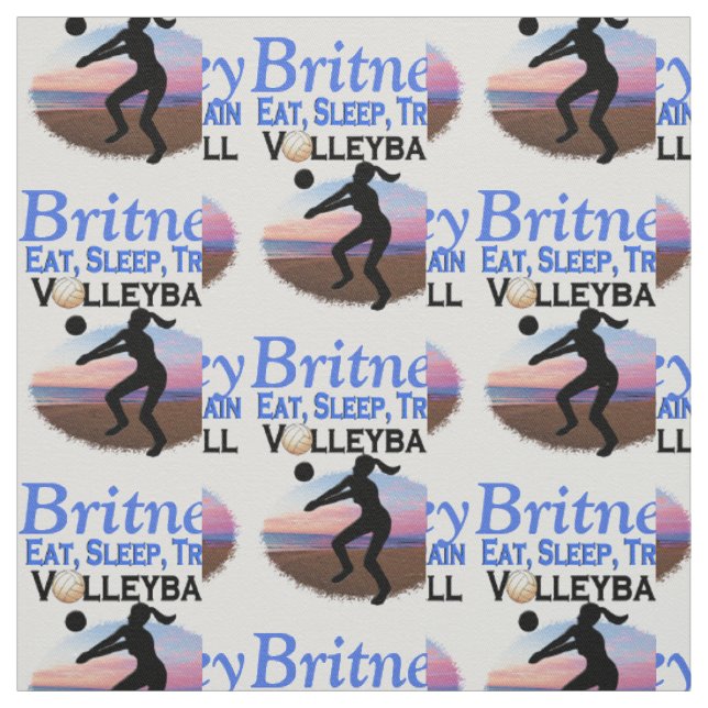 EAT, SLEEP BEACH VOLLEYBALL PERSONALIZED FABRIC (Swatch)