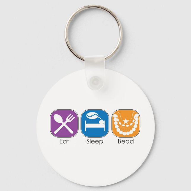 Eat Sleep Bead Key Ring (Front)