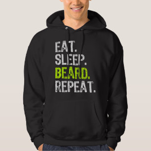 Eat Sleep Beard Cool Funny Barber Barbery Hoodie