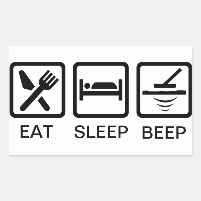 EAT-SLEEP-BEEP metal detecting decal Rectangular Sticker (Front)