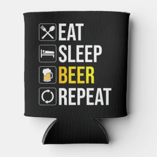 Eat Sleep Beer Repeat Can Cooler