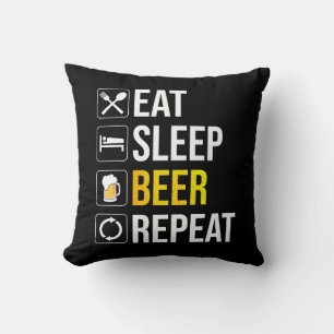 Eat Sleep Beer Repeat Cushion
