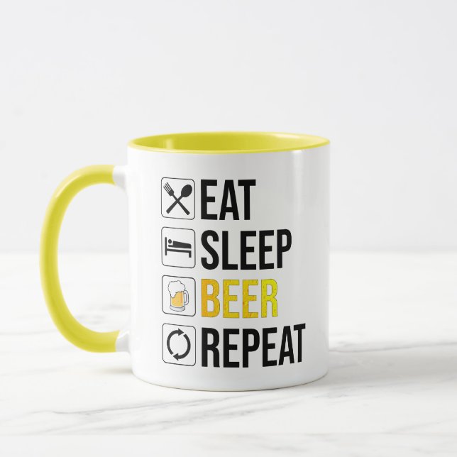 Eat Sleep Beer Repeat Mug (Left)