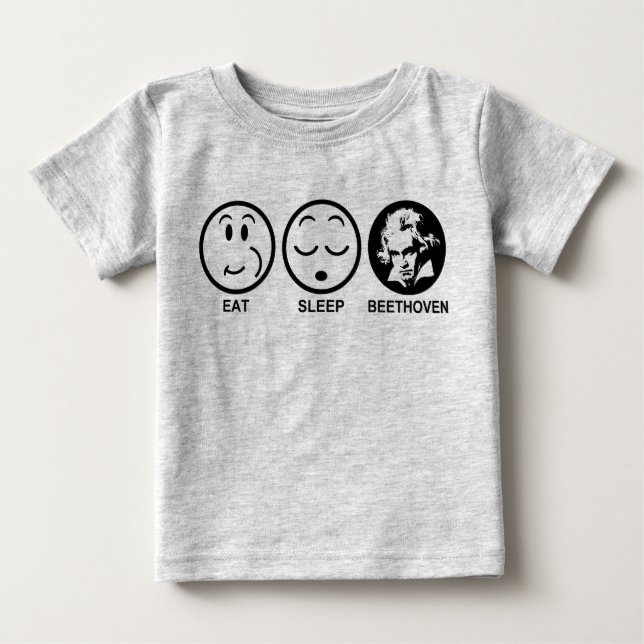 Eat Sleep Beethoven Baby T-Shirt (Front)