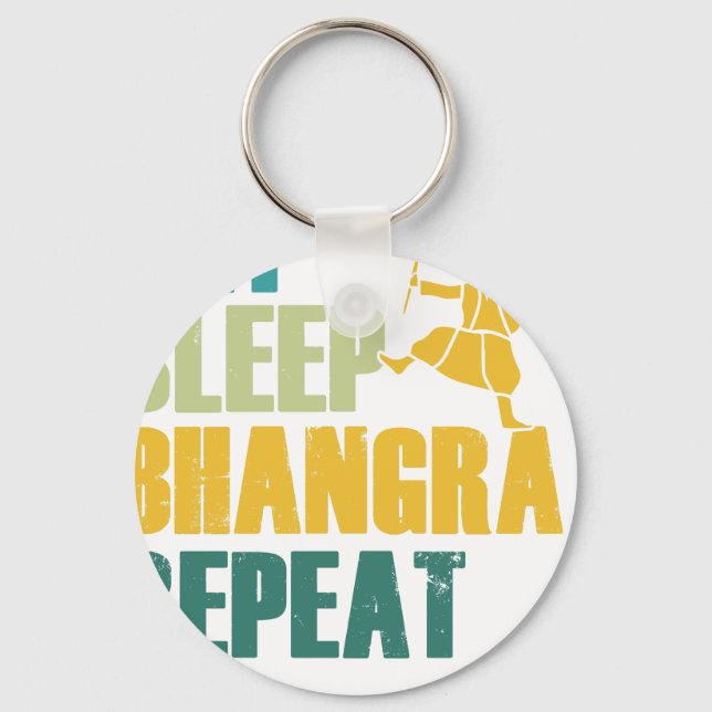Eat Sleep Bhangra Repeat Funny Dancing Punjabi Key Ring (Front)