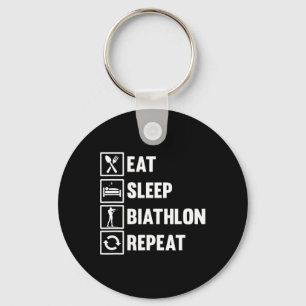 Eat Sleep Biathlon Repeat Motive For A Biathlete 2 Key Ring