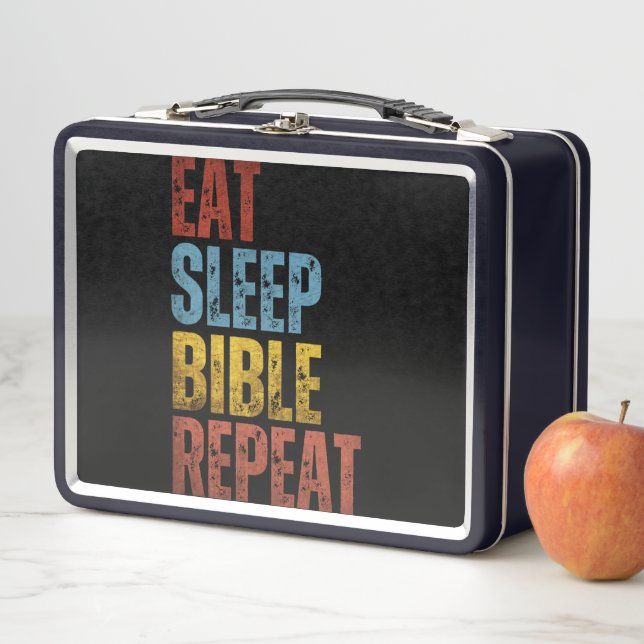 EAT SLEEP BIBLE REPEAT METAL LUNCH BOX (In Situ)