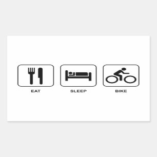 Eat Sleep Bike Rectangular Sticker