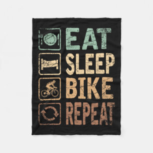 Eat Sleep Bike Repeat Bicycle Fleece Blanket