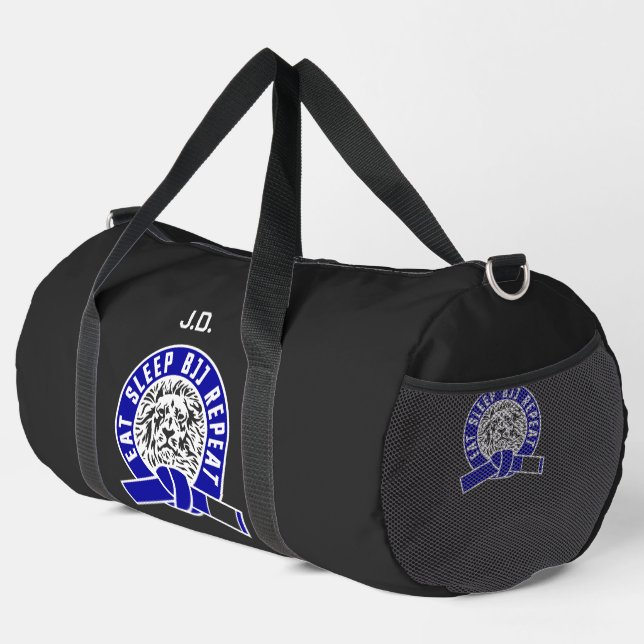 Eat Sleep BJJ Repeat - Blue Belt "Customisable" Duffle Bag (Right Corner)