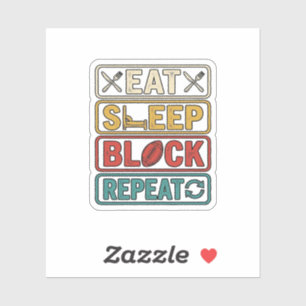 Eat Sleep Block Repeat Football Vintage Shirt Desi