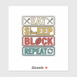 Eat Sleep Block Repeat Football Vintage Shirt Desi