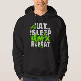 Eat Sleep BMX Repeat Funny Bicycle Motocross Hoodie
