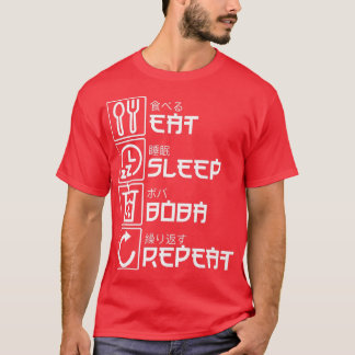 Eat Sleep Boba Repeat Anime Bubble Tea Manga Otaku T-Shirt