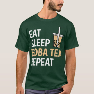 Eat Sleep Boba Tea Repeat Bubble Tea 877 T-Shirt