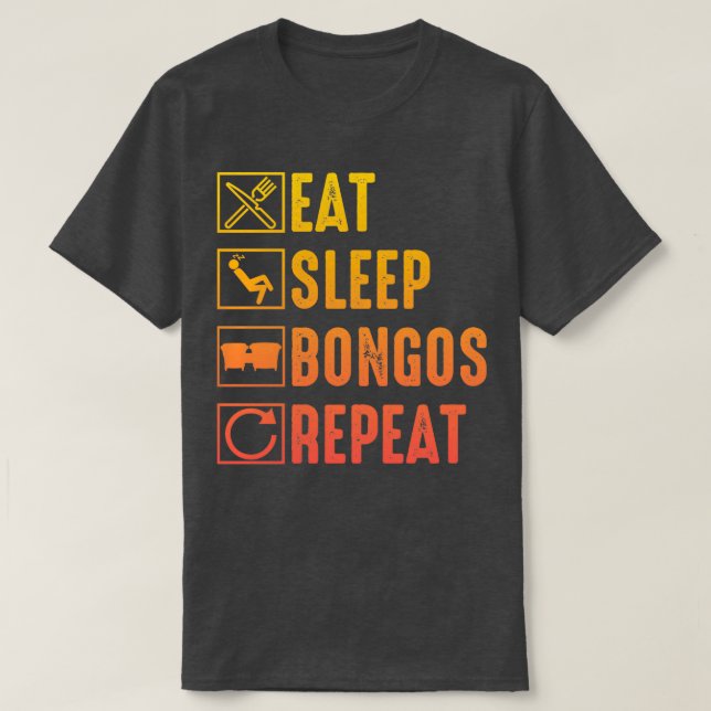 Eat Sleep Bongos Repeat Funny Bongo Drummer 7  T-Shirt (Design Front)