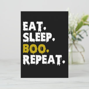 Eat Sleep Boo Repeat - Funny Halloween 2022 Invitation
