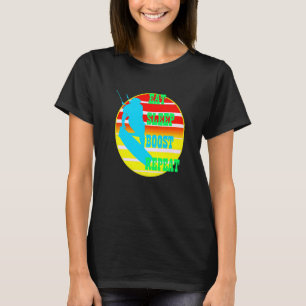 Eat Sleep Boost Repeat Kitesufer With Yellow Retro T-Shirt