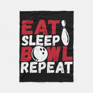 Eat Sleep Bowl Repeat  Fleece Blanket