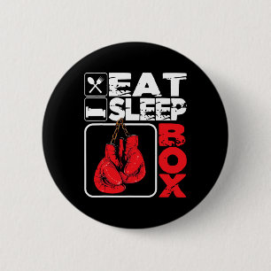 Eat Sleep Box - Boxing Lover Gym Boxer Kickboxing  6 Cm Round Badge