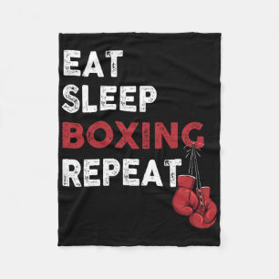 Eat Sleep Box - Boxing Lover Gym Boxer Kickboxing Fleece Blanket