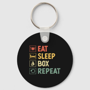 Eat Sleep Box Repeat Boxer Sports Strength Athlete Key Ring