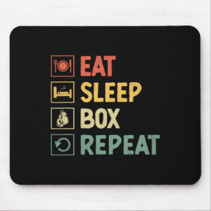 Eat Sleep Box Repeat Boxer Sports Strength Athlete Mouse Pad
