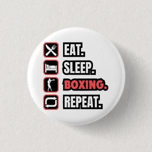 Eat Sleep Boxing Repeat 3 Cm Round Badge