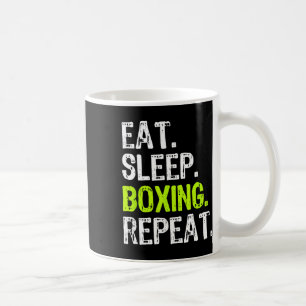 Eat Sleep Boxing Repeat Box Coach Fan Funny Coffee Mug