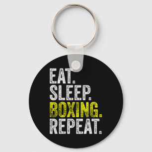 Eat Sleep Boxing Repeat Boxer Fighter Fighting Wor Key Ring