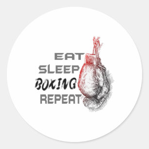 Eat Sleep Boxing Repeat Boxing Enthusiast Classic Round Sticker