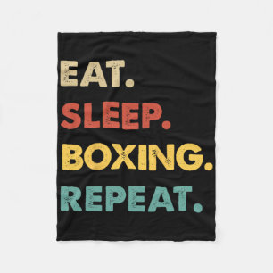 Eat Sleep Boxing Repeat Funny Boxing Lover Fleece Blanket