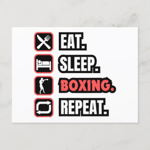 Eat Sleep Boxing Repeat Holiday Postcard