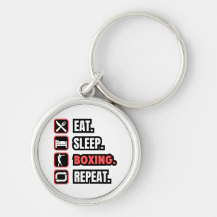 Eat Sleep Boxing Repeat Key Ring