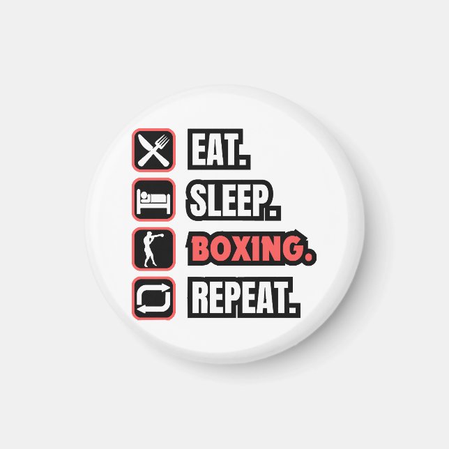 Eat Sleep Boxing Repeat Magnet (Front)