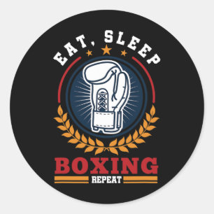 Eat Sleep Boxing Repeat Mma Kickboxing Boxer Classic Round Sticker