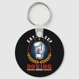 Eat Sleep Boxing Repeat Mma Kickboxing Boxer Key Ring