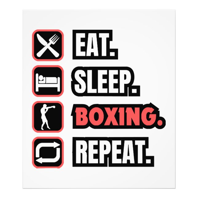 Eat Sleep Boxing Repeat Photo Print (Front)