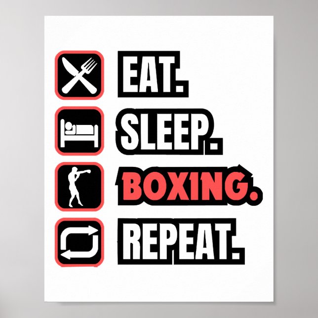 Eat Sleep Boxing Repeat Poster (Front)