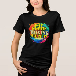 eat sleep boxing repeat Tri-Blend shirt
