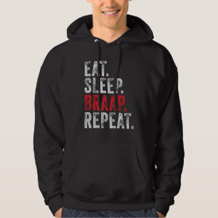Eat Sleep Braap Repeat Dirt Bike Motocross Vintage Hoodie